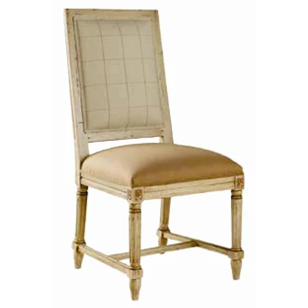 Country English Square High Back Dining Side Chair